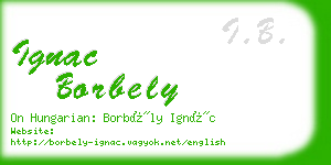 ignac borbely business card